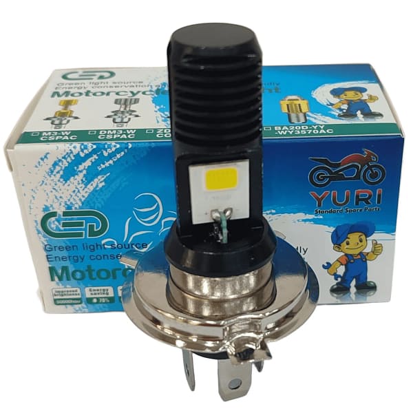 Lámpara LED para Moto YURI H4 12W 1500 Lúmenes | Luz Blanca Fría AC/DC 8-80V - Imagen 2
