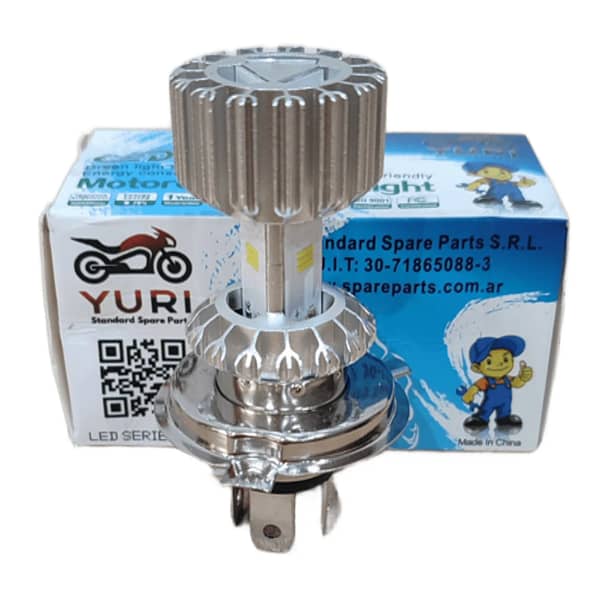 Lámpara LED para Moto YURI H4 18W 1800 Lúmenes | Luz Blanca Fría AC/DC 8-80V - Imagen 2